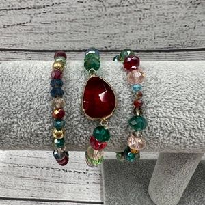 Red Agate Multi Color Bracelet Set (160)